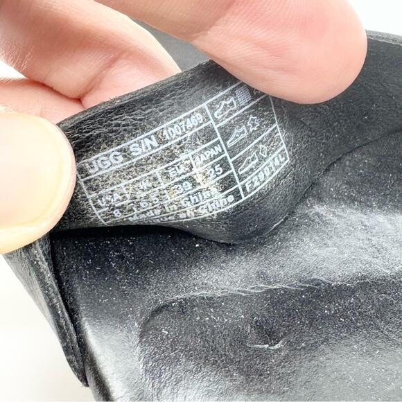 UGG Sedona Black Tie Strap Wedge Heel Sandals Genuine Leather Size 8 Summer Boho - Picture 16 of 16